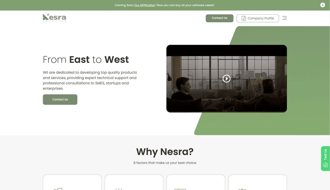 Nesra Solution - Landing Page